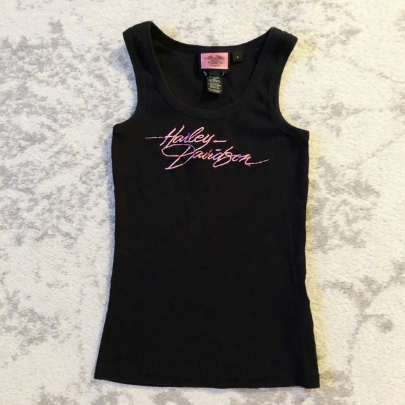 Harley-Davidson Tops - Black & pink Harley Davidson tank top